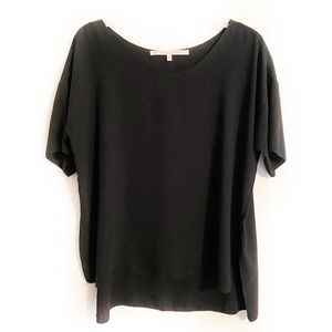 RACHEL ROY Black Short Sleeve High Low Blouse MED